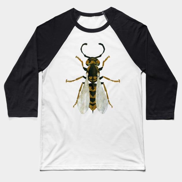 Wasp Baseball T-Shirt by Babban Gaelg